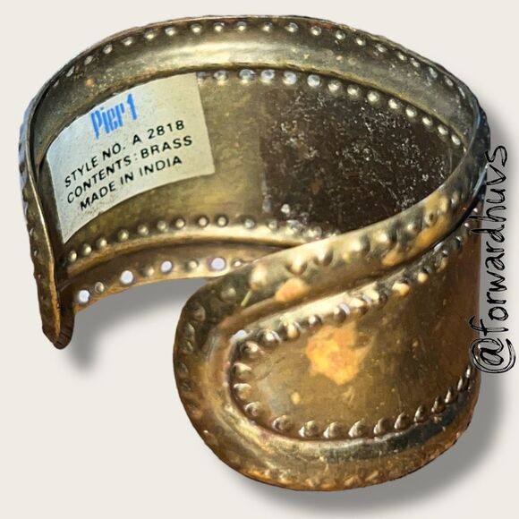 Pier 1 Brass Cuff Bracelet – Made in India, Adjustable Fit, Visible Wear - Picture 5 of 8